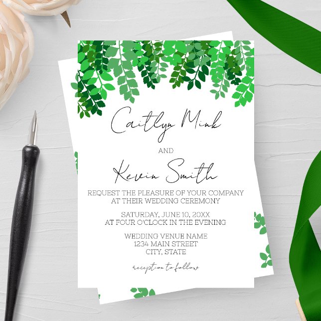 Invitación Boda de canopy de hoja verde (Subido por el creador)