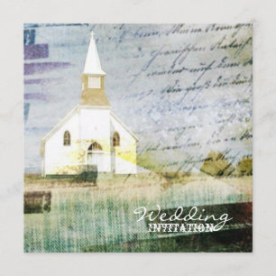 Invitación boda de capilla rústica vintage