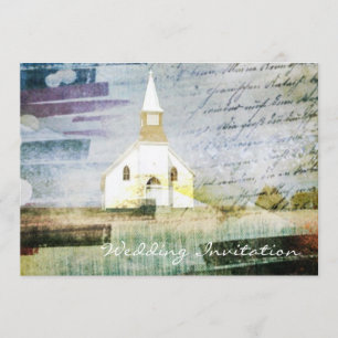 Invitación boda de capilla rústica vintage