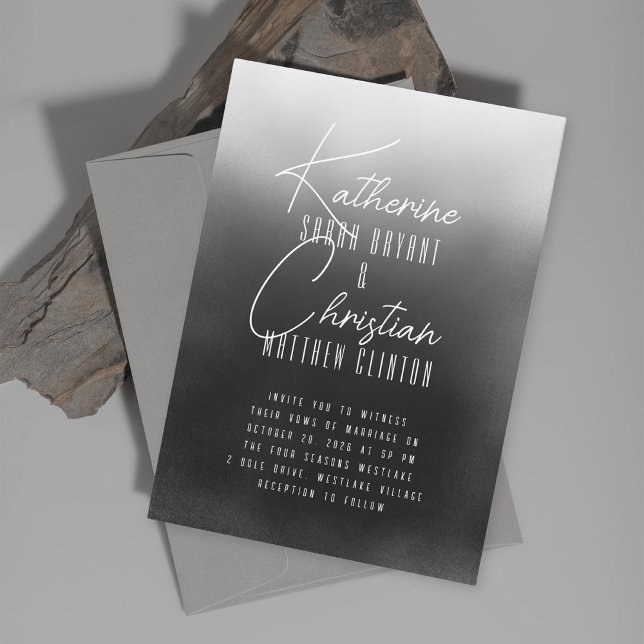 Invitación Boda de carbón vegetal lavado (Subido por el creador)