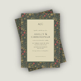 Invitación Boda de carbón vegetal Morris Romántico moderno