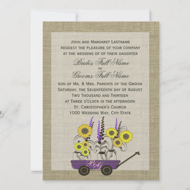 Invitación Boda de carropías y carropías (Anverso)