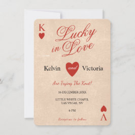 Invitación Boda de Cartas de Juego Afortunados en el Amor