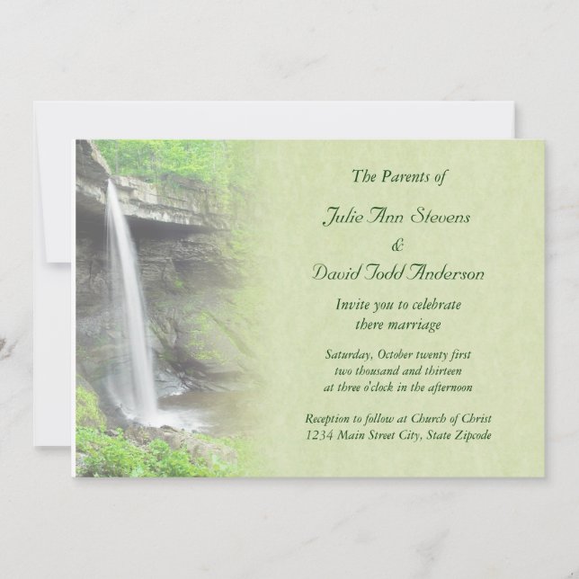Invitación Boda de cascada (Anverso)