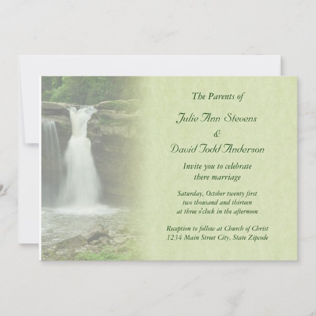 Invitación Boda de cascada (Anverso)