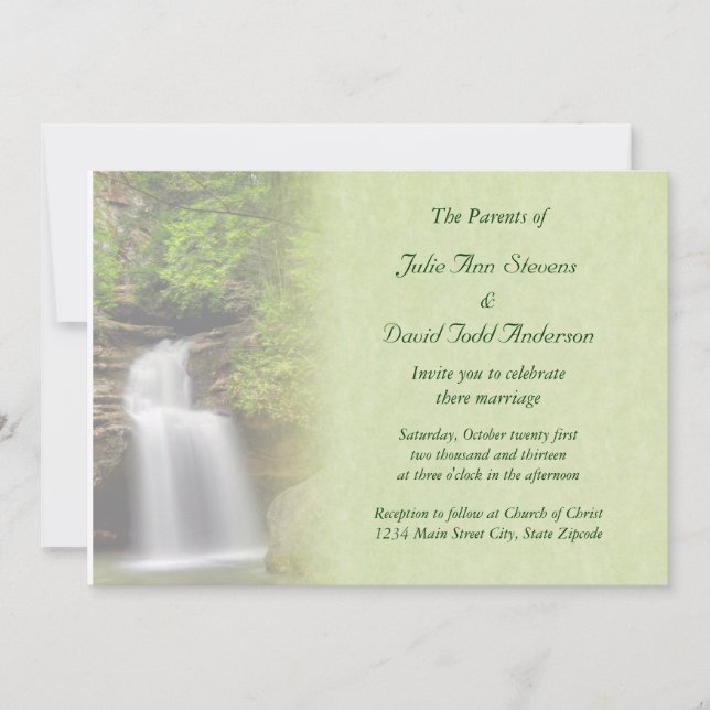 Invitación Boda de cascada (Anverso)