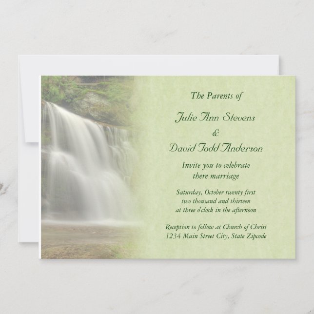 Invitación Boda de cascada (Anverso)