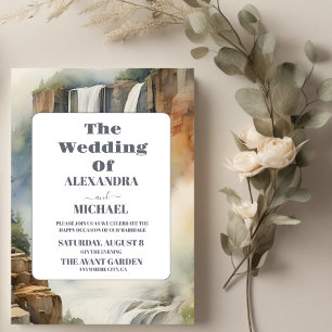 Invitación Boda de Cascada de Montaña Rustica
