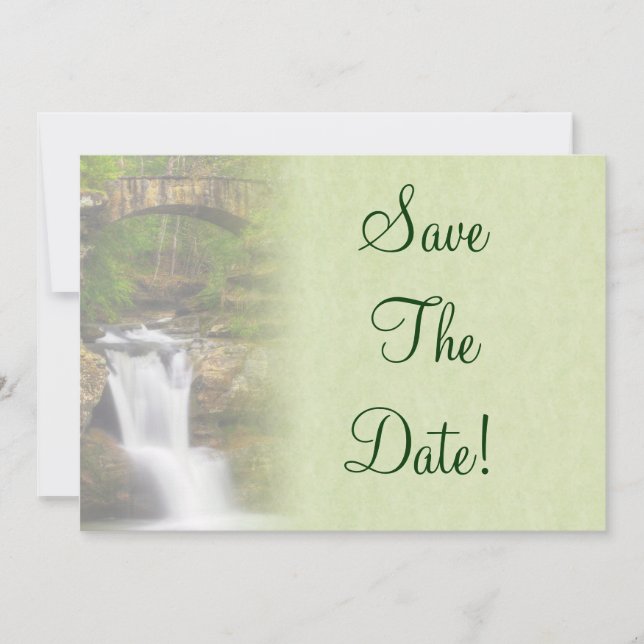 Invitación Boda de Cascada Guardar La Fecha (Anverso)