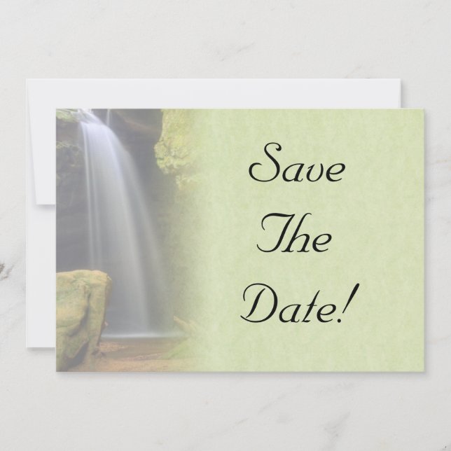 Invitación Boda de Cascada Guardar la Fecha (Anverso)