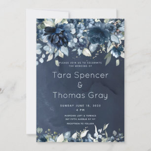 Invitación Boda de cascadas de la marina azul