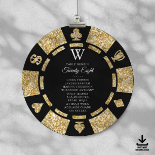 Invitación Boda de Casino de Ficha de Poker de Monograma con