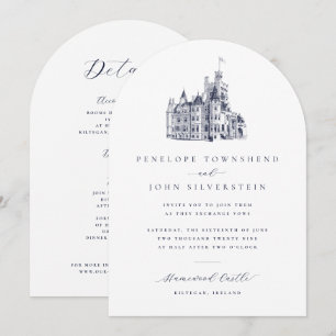 Invitación Boda de Castillo Antiguo con Arco Doble