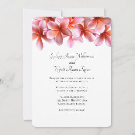 Invitación Boda de Casual Floral Rosa Plumeria de Hawái