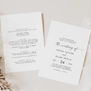 Invitación Boda de Casual Grooms de escritura moderna