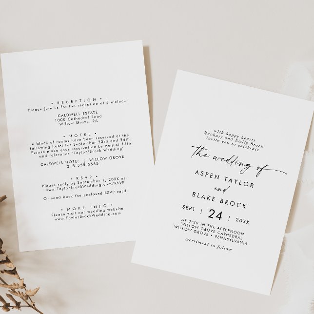 Invitación Boda de Casual Grooms de escritura moderna (Subido por el creador)