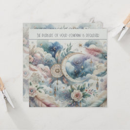 Invitación Boda de Catcher de Sueño Celestial Azul y Oro