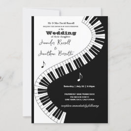 Invitación Boda de Cayos de piano de músicos creativos