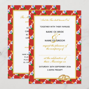 Invitación BODA de celebración cristiana de INDIA RED