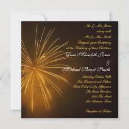 Invitación Boda de celebración de fuegos artificiales