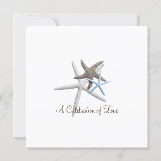 Invitación Boda de celebración de tres estrellas de mar