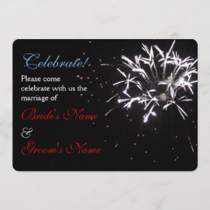 Invitación Boda de celebración rojo/blanco/azul 2