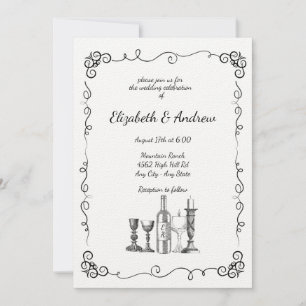 Invitación Boda de cena caprichosa