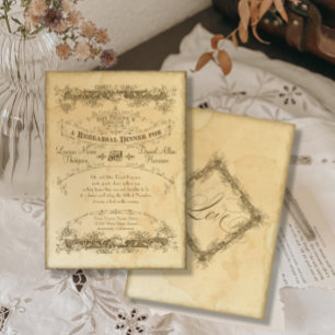 Invitación Boda de cena con ensayo de té de época