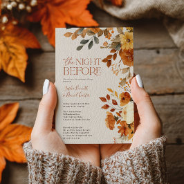 Invitación Boda de Cena Rústica de color de agua otoñal