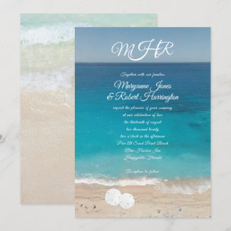 Invitación Boda de ceremonias de la playa de agua azul invita