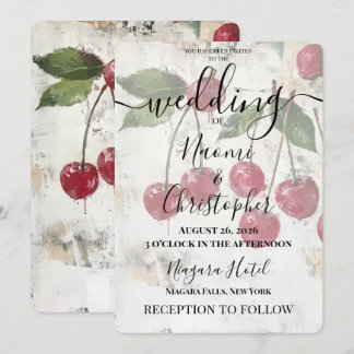 Invitación Boda de Cerezas Vintage Rústico Personalizado
