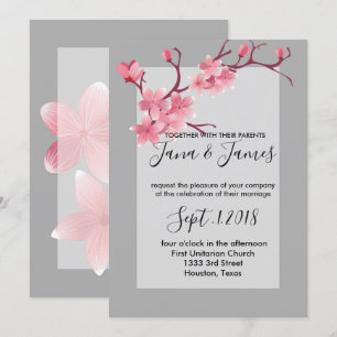 Invitación boda de cerezo en flor