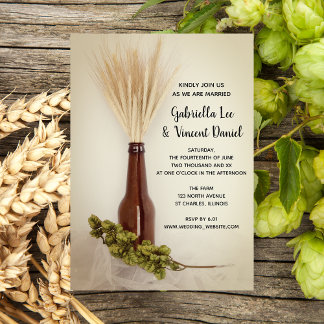 Invitación Boda de Cervecería de Trigo Seco y Hops