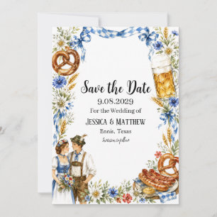 Invitación Boda de cerveza alpina bávara del Oktoberfest alem
