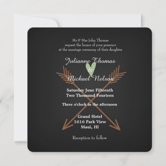 Invitación Boda de Chalkboard (Anverso)