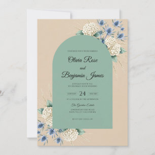 Invitación Boda de Champagne Cardo Eucalipto