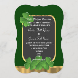 Invitación boda de champagne irlandés verde
