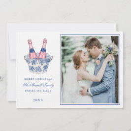 Invitación Boda de champagne rosa y azul