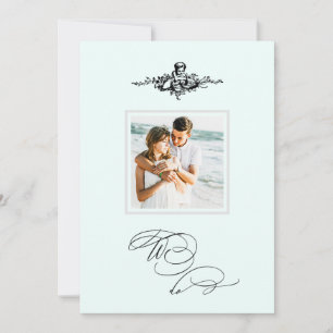 Invitación *~* Boda de Cherub victoriano. FOTO QR AR6 RSVP
