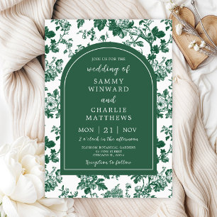 Invitación Boda de Chinoiserie Antigua Verde