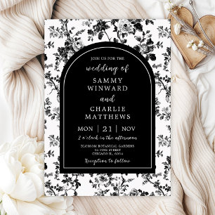 Invitación Boda de Chinoiserie Antiguo Negro