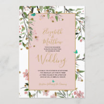 Boda de Chinoiserie floral elegante rosa dorado