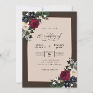 Invitación Boda de Chocolate Crimson Berry