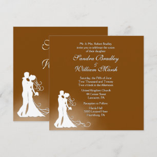 Invitación Boda de chocolate de novia y de Groom