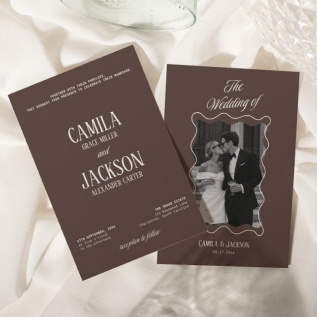 Invitación Boda de Chocolate Marrón Moderno (Subido por el creador)