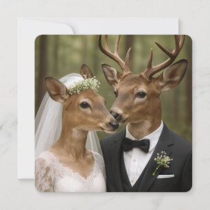 Invitación Boda de ciervo y cierva en el bosque