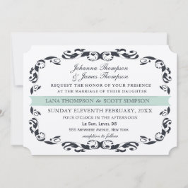 Invitación Boda de cine elegante victoriano floreciente