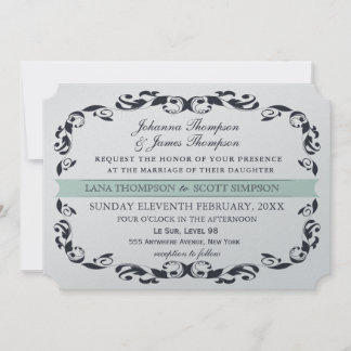 Invitación Boda de cine elegante victoriano floreciente