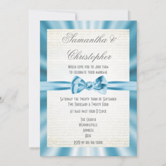 Invitación Boda de cinta azul pálido