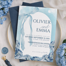 Boda de Cinta de Hortensia Azul Elegante
